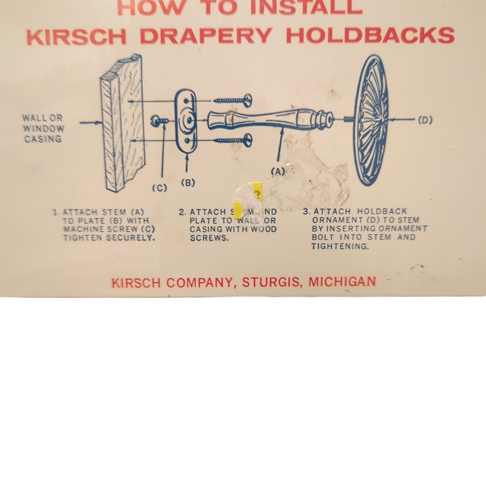 VINTAGE Kirsch Solid Brass Drapery Holdbacks Hollywood Regency Medallion Ornate - Picture 3 of 7